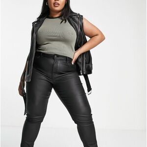 Noisy May Curve Callie Coated Skinny Jeans